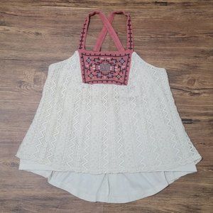 Xhilaration Lace and Crochet Layered Tank Top - Women's Size Small